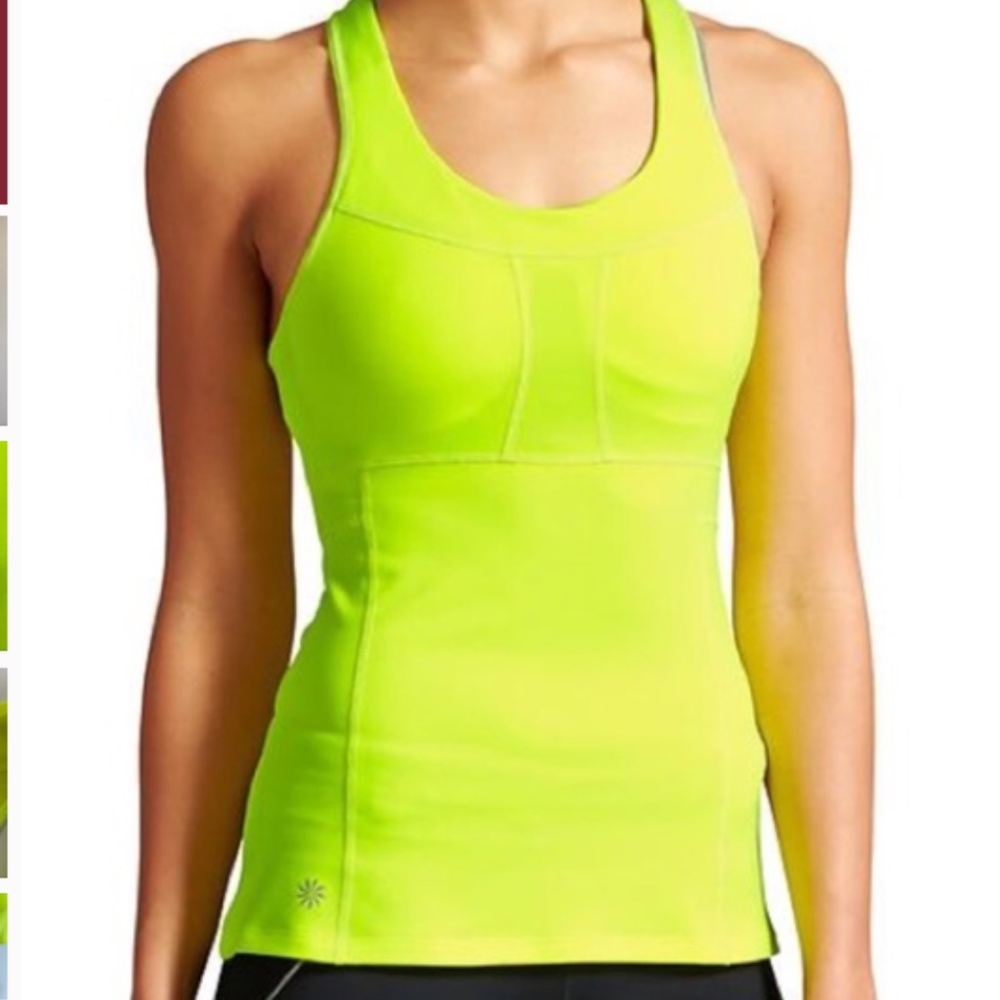 Athleta PR Tank 2 Neon Yellow Size Large Tall